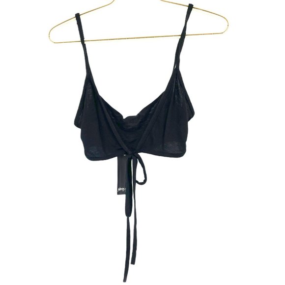 NWT Nasty Gal keep it up tie black bralette - Picture 2 of 13